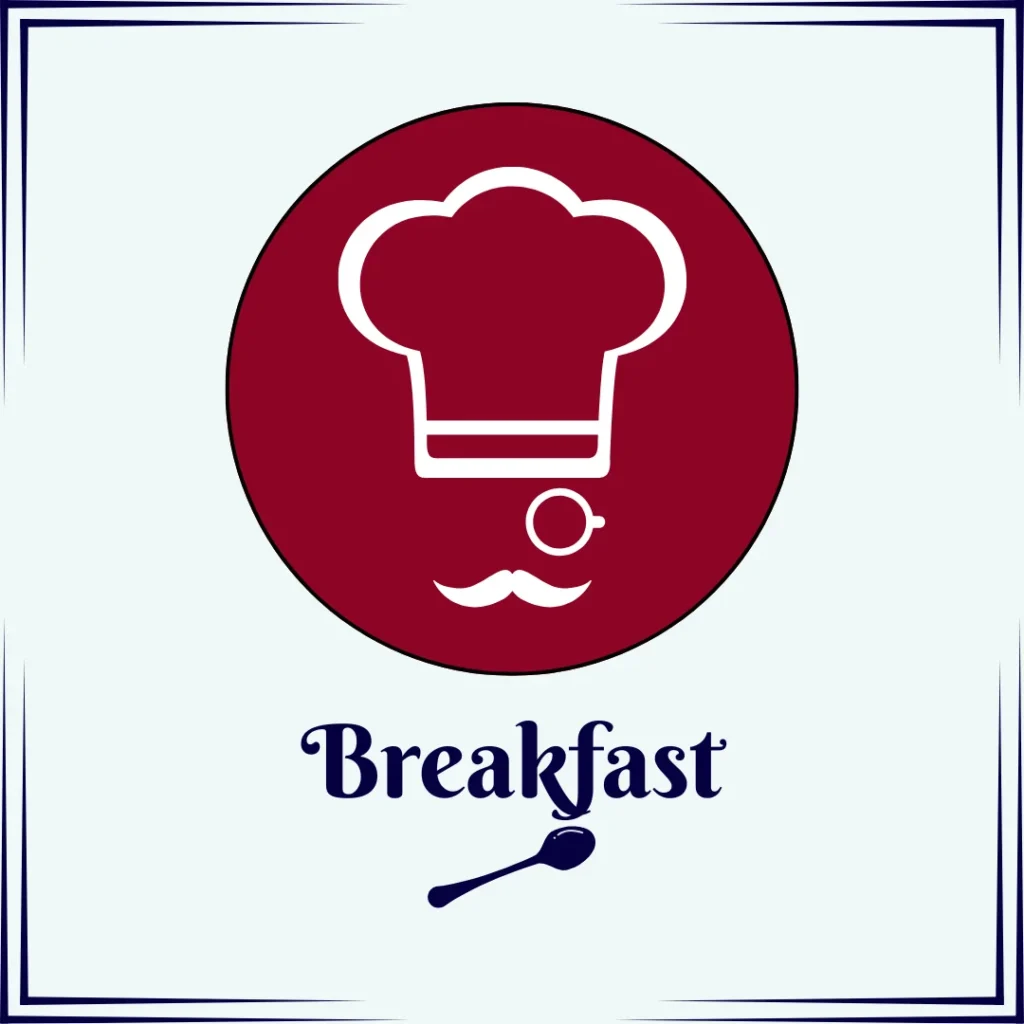 image with cook icon and text: breakfast