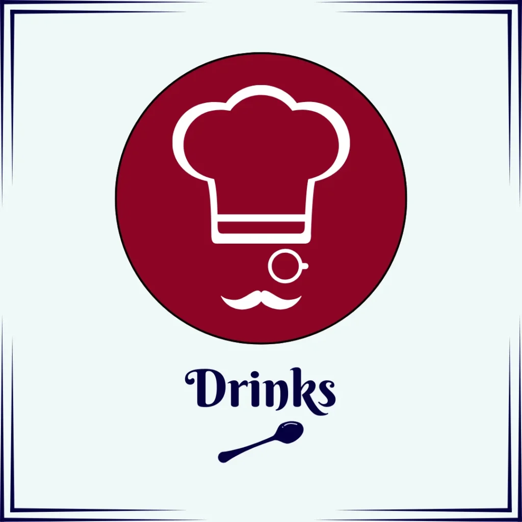 Image with cook icon and text: drinks