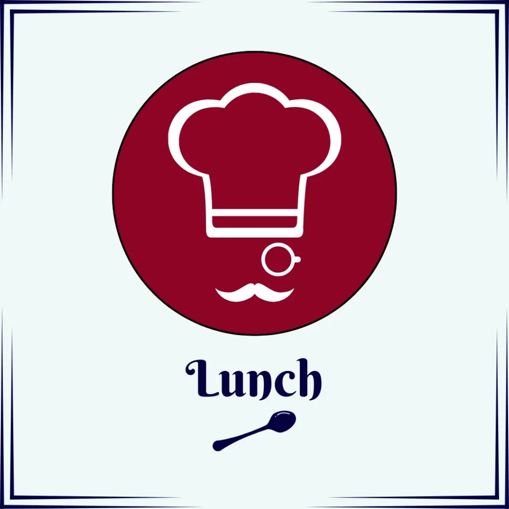 Image with cook icon and text: Lunch
