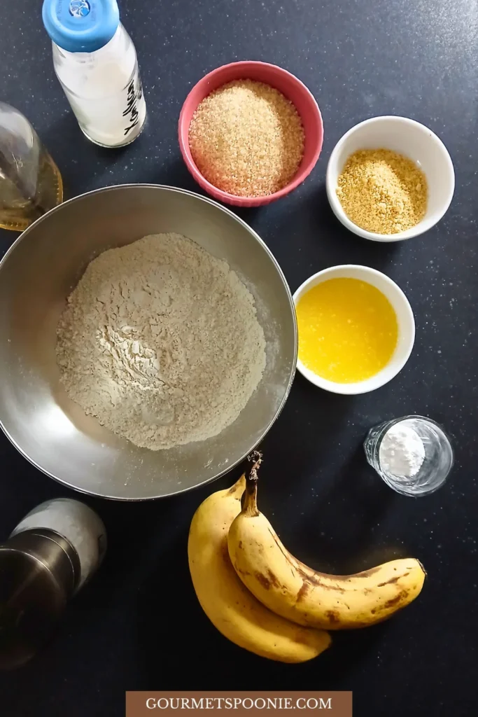 ingredients for vegan banana bread