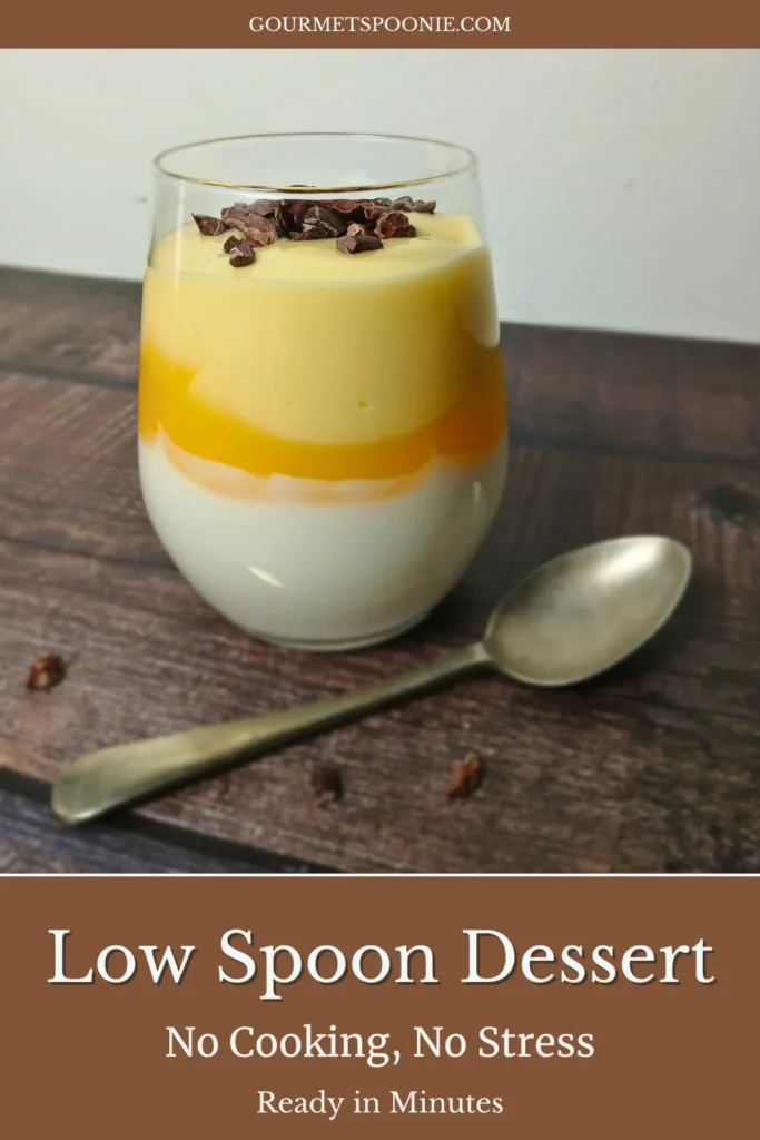 Easy vegan vlaflip layered dessert in glass served as a low-effort no-cook recipe.