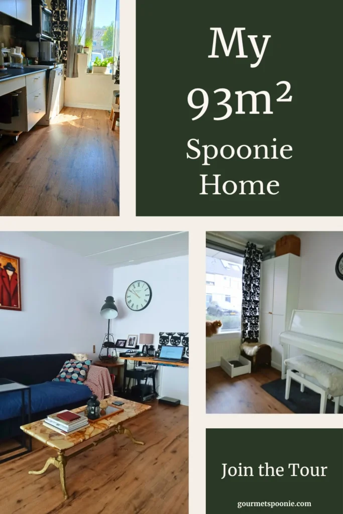 Collage of a wheelchair-accessible flat showing living room, kitchen, and multifunction room.